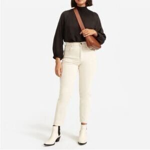 Everlane trousers Cream Baby Corduroy pants cheeky crop neutral staple‎ size 25